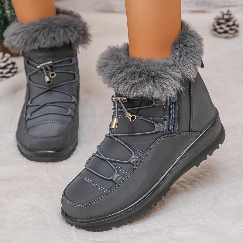 Womens Snow Boots Winter Shoes Warm Fur Lined Lining Ankle Booties Waterproof Comfortable Slip on Outdoor Boots for Women