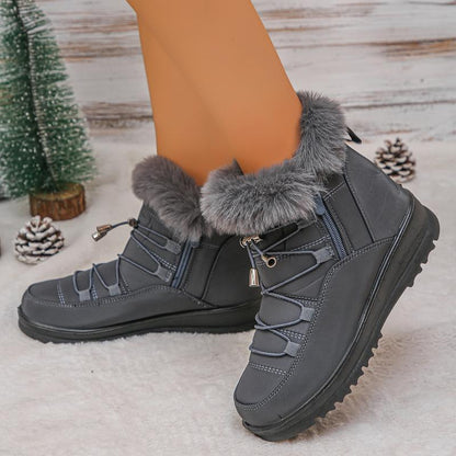 Womens Snow Boots Winter Shoes Warm Fur Lined Lining Ankle Booties Waterproof Comfortable Slip on Outdoor Boots for Women