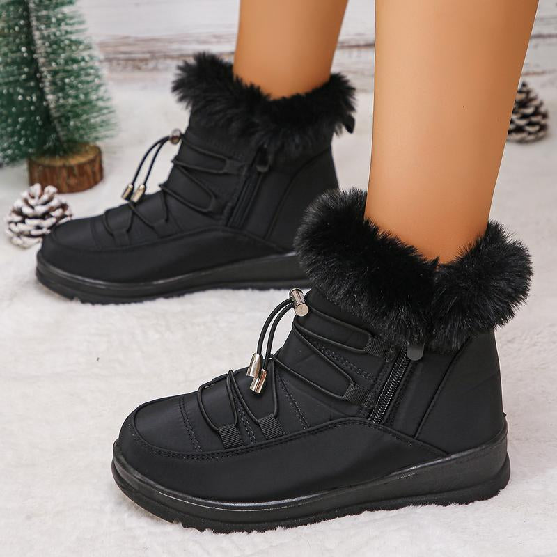 Womens Snow Boots Winter Shoes Warm Fur Lined Lining Ankle Booties Waterproof Comfortable Slip on Outdoor Boots for Women