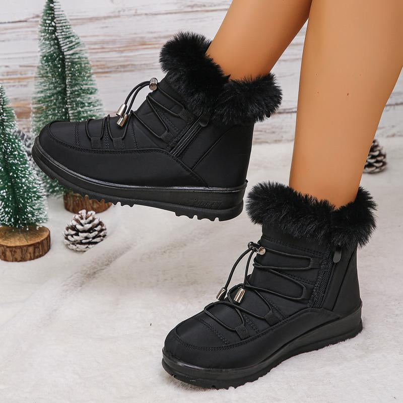 Womens Snow Boots Winter Shoes Warm Fur Lined Lining Ankle Booties Waterproof Comfortable Slip on Outdoor Boots for Women