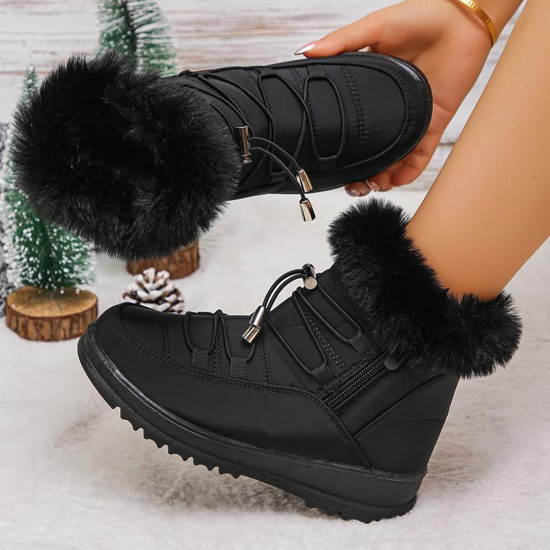 Womens Snow Boots Winter Shoes Warm Fur Lined Lining Ankle Booties Waterproof Comfortable Slip on Outdoor Boots for Women