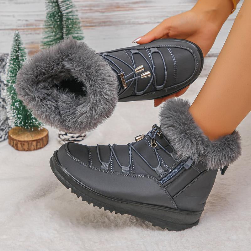 Womens Snow Boots Winter Shoes Warm Fur Lined Lining Ankle Booties Waterproof Comfortable Slip on Outdoor Boots for Women