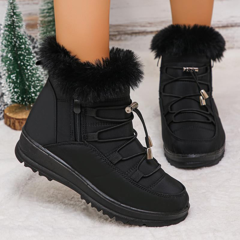 Womens Snow Boots Winter Shoes Warm Fur Lined Lining Ankle Booties Waterproof Comfortable Slip on Outdoor Boots for Women