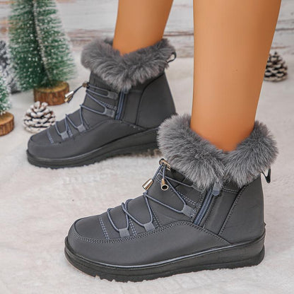 Womens Snow Boots Winter Shoes Warm Fur Lined Lining Ankle Booties Waterproof Comfortable Slip on Outdoor Boots for Women